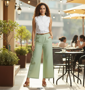 Vêtements d'été pour femmes Skinny Palazzo Cotton Elastic Waist Sustainable and Comfortable Formal Fashion Natural Women Clothing - Product Image 5