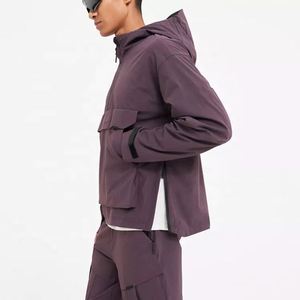 Veste bomber à capuche DOVEN avec logo personnalisé pour homme, coupe ample, en nylon, grande poche avant, décontractée pour l'automne - Product Image 5