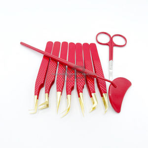 Juego de 5 Pinzas para Pestañas de Acero Inoxidable con Agarre de Diamante, Alta Calidad, Precisión, Antiestáticas, con Logotipo Personalizado, Duraderas y Dentadas - Product Image 2