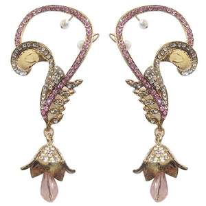 Kriaa 18K oro rosa piedra austriaca pendientes gota y perno diseño de moda para fiesta y boda-1300511 - Product Image 1