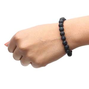 กำไลหินลาวาสีดำสำหรับทุกเพศ ยี่ห้อ Arihant Gems Jewels หินธรรมชาติรับรองคุณภาพ พร้อมคุณสมบัติทางโหราศาสตร์ กำไลคริสตัลเสริมพลัง - Product Image 4