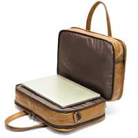 Porte-documents pour ordinateur portable en cuir véritable au design rétro, unisexe, pour les affaires et les voyages, grande capacité, réutilisable, léger, sac à main