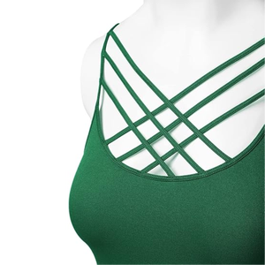 Vente chaude couleur unique soutien suspendu cou profond U dos nu soutien-gorge de sport pour les femmes - Product Image 5