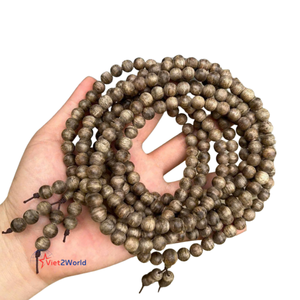Pulsera de Oud Vietnamita Superior de 8mm, 108 Cuentas, Alta Calidad, Cuentas de Agarwood Natural Negro Puro Subacuático, Producto de Agarwood de Vietnam - Product Image 4