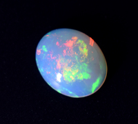 Opale blanche naturelle arc-en-ciel multi feu opale blanche eithiopienne taille 13.5X11X6mm 3.95 Cts pierre précieuse Cabochon de qualité supérieure