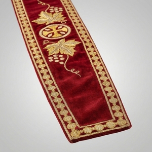 Étole liturgique en velours marron avec broderie en fils d'or pour clergé orthodoxe, étole de prêtre, épi-trachèle, vente en gros - Product Image 3