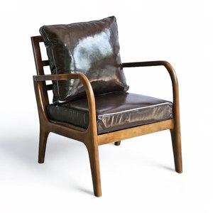 Revolving Comfortable GSD68056 Living Room Accent <b>Chair</b> with Wooden Frame and Faux Leather Cushion for Home Office - Product Image 1