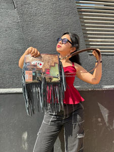 กระเป๋าสะพายพาดลำตัวแบบใสทำจากหนังวัวสำหรับผู้หญิงกระเป๋าหนังแท้มีสไตล์ - Product Image 3