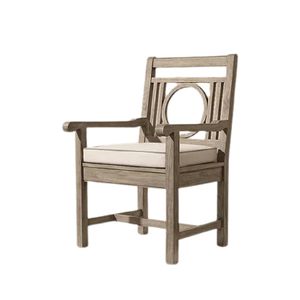 Kingsley The Addison Luxury Outdoor <b>Teak</b> Dining Arm <b>Chair</b> Circle Back Solid Wood Garden Hotel Resort Furniture collection - Product Image 4