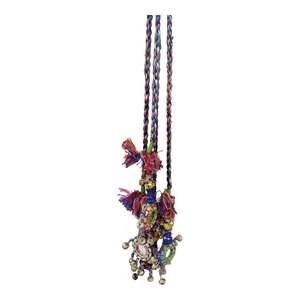 Cinturón de Danza del Vientre Estilo Gitano Banjara Tribal Vintage para Mujer, con Espejos, Campanas de Latón, Algodón y Seda, Estampado Vintage, para Uso Táctico - Product Image 5