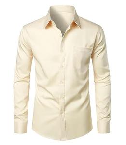 Camisa de vestir de hombre de alta calidad con logotipo personalizado, camisas de vestir con botones de moda transpirables formales de negocios de oficina - Product Image 4