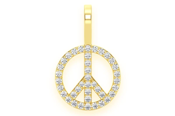 High Quality IGI Certified Mens Diamond Jewelry Manufacturer Peace Sign Natural Diamond Pendent Fully Iced Out Hip Hop Jewelry