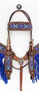 หัวอานแบบตะวันตกและปลอกคอหน้าอกหนังวัวทำจากไนลอนคุณภาพดีดีไซน์เป็นเครื่องมือสำหรับขี่ม้า - Product Image 4