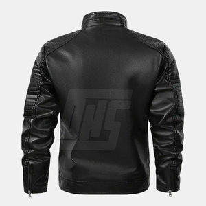 Chaqueta de cuero genuino de lujo para hombre con detalles elegantes y forro interior cálido para chaqueta de invierno de temporada de clima frío - Product Image 2