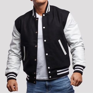OEM Fabricant Blouson de baseball universitaire de haute qualité Veste Letterman en chenille avec patchs brodés Veste universitaire en cuir pour hommes - Product Image 6