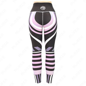 Blaze Fight Wear Solid Four-Way Stretch High <b>Waist</b> Yoga Leggings OEM Wholesale <b>Elastic</b> <b>Waist</b> Breathable Sweat Wicking Sports - Product Image 4