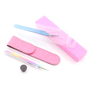 Herramientas de pestañas postizas al por mayor pinzas de extensión de pestañas y embalaje de espejo herramientas de accesorios con logotipo personalizado - Product Image 4