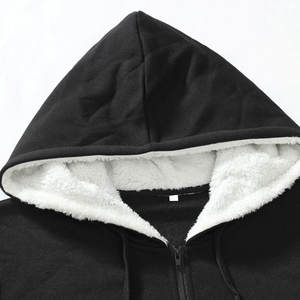 Sudaderas con capucha y cremallera para hombre de talla grande más vendidas personalizado 100% algodón transpirable Color sólido Invierno Polar impresión Digital-gran oferta - Product Image 4