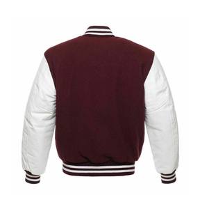Veste bomber varsity en laine décontractée pour hommes, veste varsity à lettres brodées, style sport uni, tendance - Product Image 4