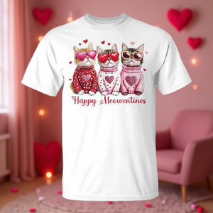 Camiseta de San Valentín para Mujer con Diseño de Gato, para el Día de San Valentín Feliz, Ropa Promocional para Chicas - Product Image 3