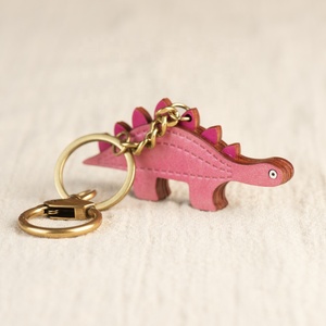 Dinosaur Leather Purse Keychain Pendant with Metal Buckle Alloy Key Ring for Wallets Bags Backpacks Car Accessories