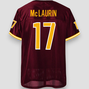 American Football Jersey Embroidered Breathable <b>Retro</b> Mesh Polyester Rugby Uniform V-Neck Redskins Customized Name/Number - Product Image 5