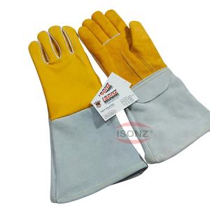 ISONZ XL Size Heavy Duty Premium Argon Welding Gloves Anti-Cut Anti-Impact Leather Cotton Work Gloves for Tig <b>Stick</b> <b>Welder</b> - Product Image 1