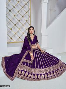 Estilo moderno hermoso arte seda Lehenga Choli Dupatta para adultos trabajo de bordado pesado para uso ocasional moda de mujer - Product Image 3