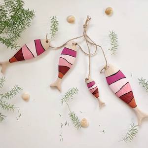 Pez colgante de madera de colores para pared, decoración del hogar, pez de madera montado en la pared - Product Image 5