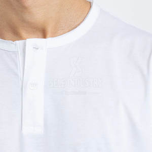 Camiseta Henley de algodón 100% para hombre, cómoda y de moda con tamaño personalizado, ajuste holgado y diseño impreso, MOQ bajo - Product Image 6