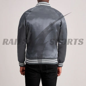 Gran oferta, abrigo de bombardero de calidad superior personalizado para hombre, chaqueta universitaria de cuero de seda de lana, chaqueta de béisbol universitaria de tendencia con soporte - Product Image 6