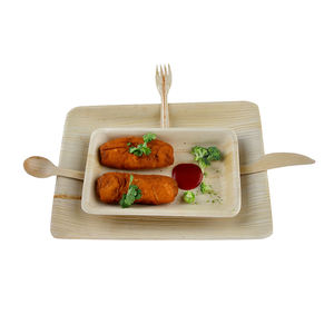 La mayoría de las bandejas rectangulares de hoja de palma desechables biodegradables de diferentes tamaños para servir comida de boda - Product Image 6