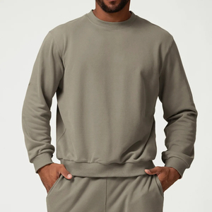 Men New Fashion Plain <b>Thick</b> Pullover Sweatshirt Comfortable Embroidered Custom Logo Casual Autumn Warm Men custom - Product Image 5