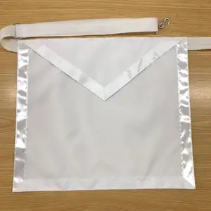 Масонская регалия, белый простой масонский фартук, индивидуальная ручная вышивка, масонский тканевый фартук на заказ