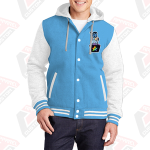 Chaqueta universitaria cálida y elegante para hombre con capucha 100% algodón polar bordado Technics Impresión digital teñido liso para invierno - Product Image 4