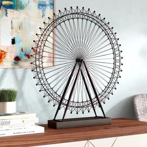 Charmante sculpture de roue en métal noir adorable pièce maîtresse de table artistique moderne fabriquée à la main décor saisissant - Product Image 2