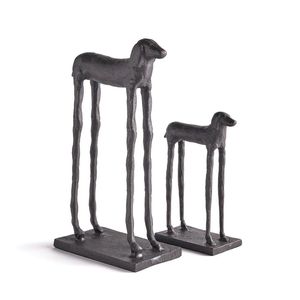 Esculturas decorativas de animales Juego de figuras abstractas de perros para decoración y estantes de oficina de estilo contemporáneo para el hogar - Product Image 1
