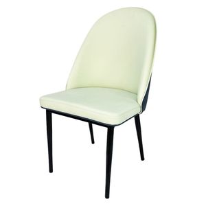 Sillón de Oficina Contemporáneo con Función Reclinable, Tapicería de Cuero Verde Menta y Patas de Hierro (GA68020) - Product Image 1
