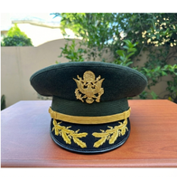 Gorro de Oficial General Estadounidense, Insignias Personalizadas, Gorro de Uniforme Ceremonial, Gorra de Pico