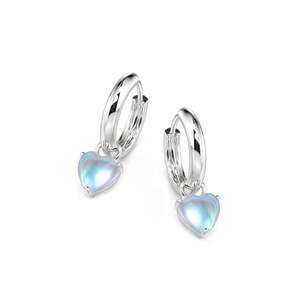 Pendientes de Aro con Cristal de Piedra Lunar en Forma de Corazón Simple Jeulia - Product Image 1