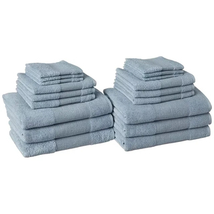 Premium 100% Cotton Bath <b>Towel</b> Set Solid Gray Rectangular Woven Soft Absorbent <b>Quick</b> <b>Drying</b> Plain Style Custom Brand Name Beach - Product Image 1