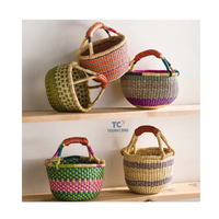 Sacs faits à la main nouveau design paniers bolga africains jonc de mer paniers colorés Ghana paniers tissés sacs de transport africains