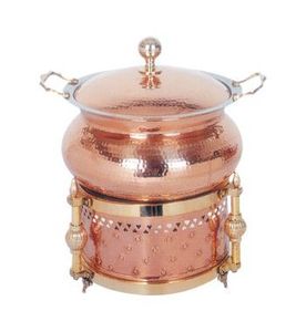 Stylish Handmade Copper And Stainless Steel Chafing Dish With Rustic Finish Perfect For Luxury Dining Weddings And <b>Functions</b> - Product Image 5