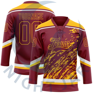 Nouvel ensemble uniforme de hockey sur glace personnalisé : maillot et pantalon 100 % polyester, séchage rapide, respirant, anti-UV, logo personnalisé - Product Image 1