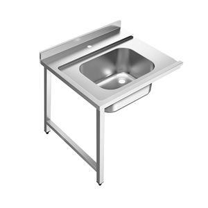 Mesa de entrada para lavavajillas comerciales con fregadero para lavavajillas de paso - 800 mm - Lado izquierdo - para DSHI1080WD - Product Image 1