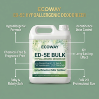 Desodorante Líquido Hipoalergénico y Ecológico ECOWAY ED-5E, Sin Químicos, Control de Olores por Incontinencia, Seguro para Bebés y Ancianos