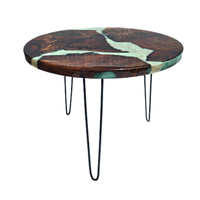 Table basse supérieure en bois de résine époxy avec support Table basse en bois de rivière en résine époxy en gros Table élégante au design unique