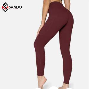 กางเกงเลกกิ้งเอวสูงผ้าสแปนเด็กซ์ระบายอากาศได้ดีชุดโยคะออกกำลังกายแบบแห้งเร็วมีโลโก้กำหนดเอง - Product Image 5