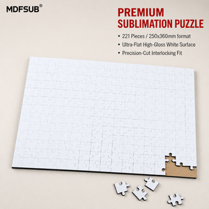 Puzzles à sublimation vierges <span class=keywords><strong>en</strong></span> MDF 250x360mm 3mm 221 pièces personnalisables certifiés <span class=keywords><strong>EN</strong></span> 71 OEM ODM MDFSUB - Product Image 3