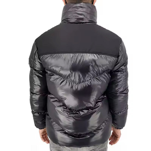 Veste d'hiver chaude en nylon matelassée pour homme, style canard, avec rembourrage en plumes, fermeture éclair en velours côtelé, parkas d'extérieur, tailles plus grandes - Product Image 2